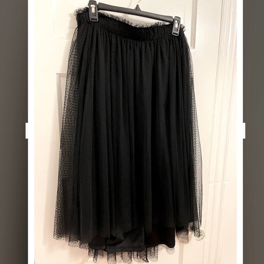 Lauren Conrad Black Tulle Midi Skirt